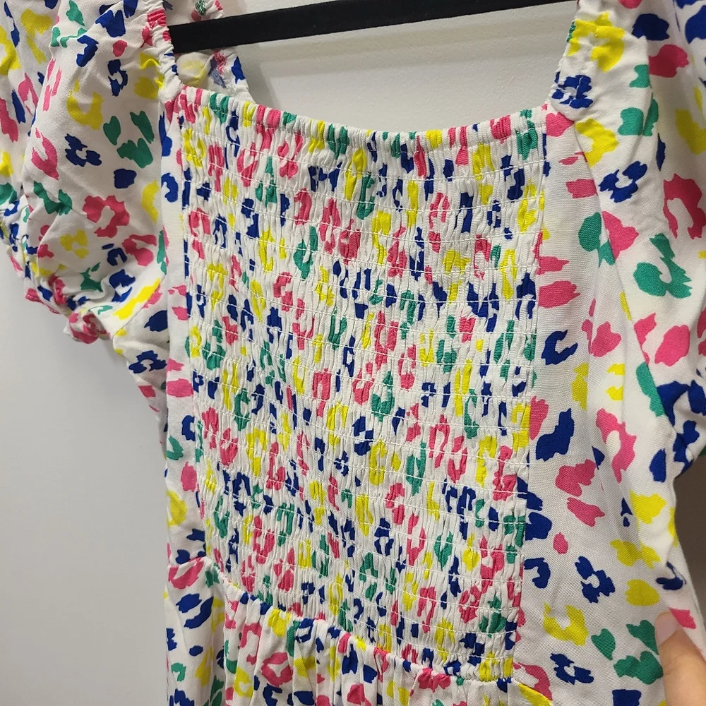 NEW Cabana Crown & Ivy Sz Medium dress multicolored leopard print Lisa FrankNew - Picture 3 of 11